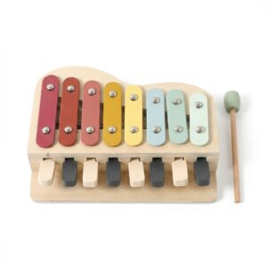 2-in-1 Wooden Xylophone Toy | Montessori Musical Instrument for Toddlers 12M+